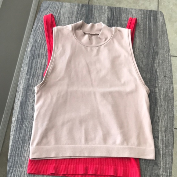 Vibrant Red and light brown Pink Tank Tops - Picture 4 of 5